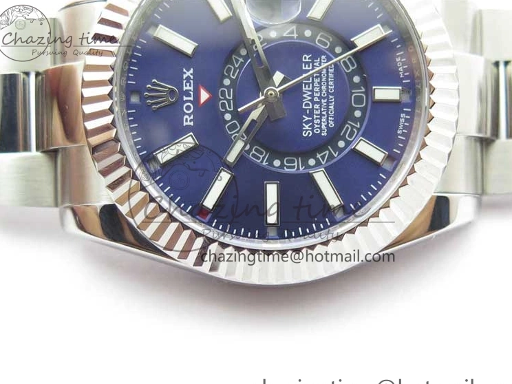 SS SS to Blue 9001 AIF on Bracelet A23J 326934 Sky-Dweller Dial 0201